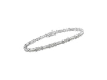 Load image into Gallery viewer, Sterling Silver Diamond X-Link Tennis Bracelet