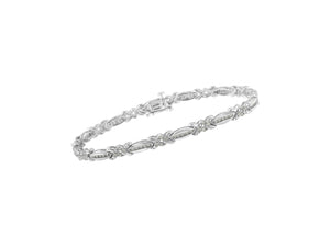 Sterling Silver Diamond X-Link Tennis Bracelet