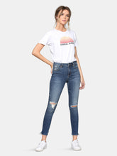 Load image into Gallery viewer, Taylor Dark Wash Distressed High Rise Skinny