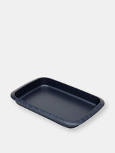 Load image into Gallery viewer, Michael Graves Design Textured Non-Stick Carbon Steel Shallow Roaster Pan, Indigo