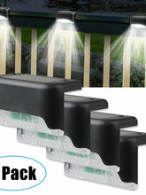 Load image into Gallery viewer, 4 Pks Black Solar Deck Wall Step Fence Rail Lights