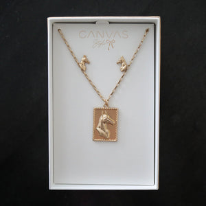 Equestrian Earring and Necklace Set