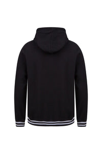 Front Row Unisex Adults Striped Cuff Hoodie (Black/Heather Gray)