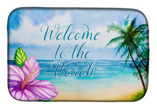 Load image into Gallery viewer, 14 in x 21 in Beach Scene Welcome Dish Drying Mat