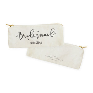 Bridesmaid Personalized Cotton Canvas Pencil Case and Travel Pouch