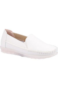 Womens/Ladies Shirley Leather Loafers (White)