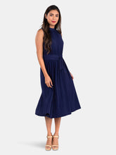 Load image into Gallery viewer, Mindy Shirred Dress in Classic Navy