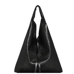 Black Metallic Boho Leather Bag