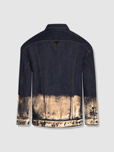 Load image into Gallery viewer, Longer Indigo Denim Jacket with Rose Gold Foil