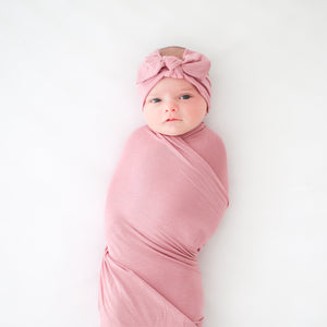 Dusty Rose Swaddle Headband Set