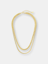 Load image into Gallery viewer, Curb &amp; Herringbone Chain Layered Necklace