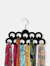 Load image into Gallery viewer, Slip-Proof Snag-Free 10 Loop Velvet Scarf Hanger with Chrome Plated Steel Hook,