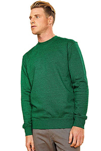 Mens Cotton Rich Twisted Yarn Sweatshirt - Kelly/Black