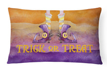 Load image into Gallery viewer, 12 in x 16 in  Outdoor Throw Pillow Halloween Trick Witches Feet Canvas Fabric Decorative Pillow