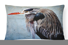 Load image into Gallery viewer, 12 in x 16 in  Outdoor Throw Pillow Blue Heron Canvas Fabric Decorative Pillow