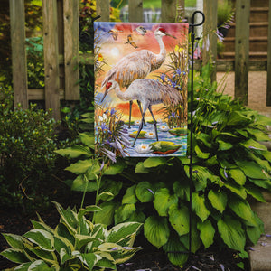 11 x 15 1/2 in. Polyester Sandhill Cranes Garden Flag 2-Sided 2-Ply