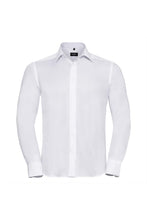 Load image into Gallery viewer, Russell Collection Mens Long Sleeve Ultimate Non-Iron Shirt (White)