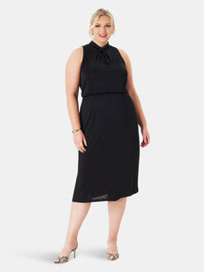 Victoria Dress in Luxe Jersey Black (Curve)