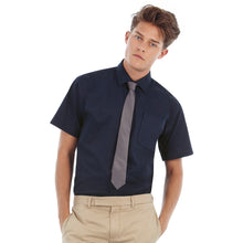 Load image into Gallery viewer, B&amp;C Mens Sharp Twill Short Sleeve Shirt / Mens Shirts (Navy Blue)