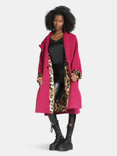 Load image into Gallery viewer, Wool Double-Breasted Coat in Fuchsia Pink