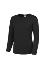 Load image into Gallery viewer, Womens/Ladies Girlie Long Sleeve T-Shirt - Jet Black