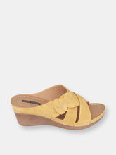 Load image into Gallery viewer, Dorty Yellow Wedge Sandals