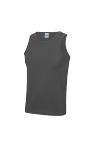 Just Cool Mens Sports Gym Plain Tank/Vest Top - Charcoal
