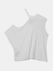 RTA Women's Faze White Axel Ribbed Cutout T-Shirt Graphic