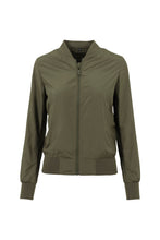 Load image into Gallery viewer, Build Your Brand Womens/Ladies Nylon Bomber Jacket (Olive)