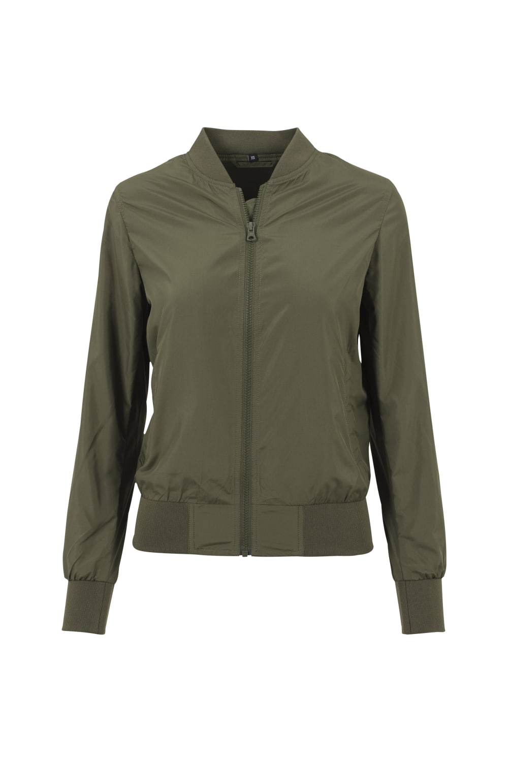 Build Your Brand Womens/Ladies Nylon Bomber Jacket (Olive)