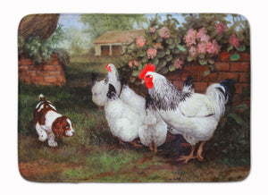 19 in x 27 in Chickens, Hens and Puppy Machine Washable Memory Foam Mat