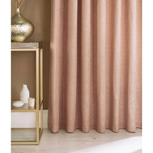 Furn Himalaya Jacquard Design Eyelet Curtains (Pair) (Blush Pink) (90x72in)