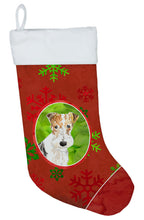 Load image into Gallery viewer, Christmas Snowflakes Fox Terrier Christmas Stocking