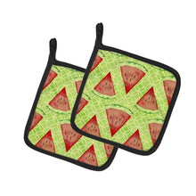 Load image into Gallery viewer, Watercolor Watermelon Pair of Pot Holders