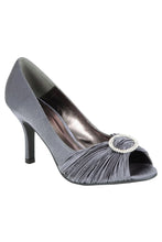 Load image into Gallery viewer, Womens/Ladies Sienna Diamante Court Shoes - Dark Grey