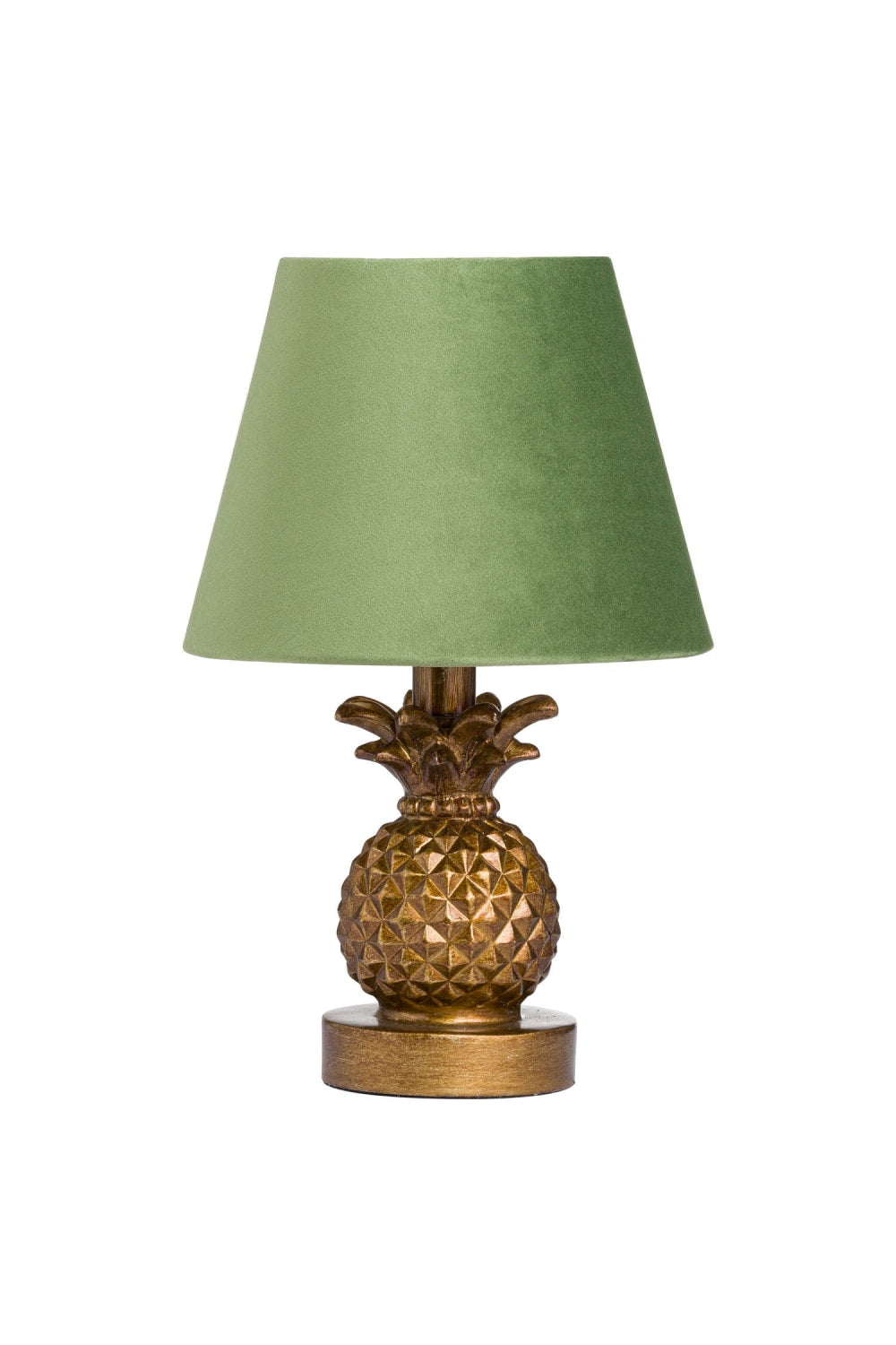 Small Antique Style Pineapple Lamp with Velvet Shade (One Size)