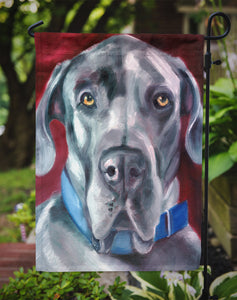 11 x 15 1/2 in. Polyester Great Dane Natural Ears Blue Collar Garden Flag 2-Sided 2-Ply
