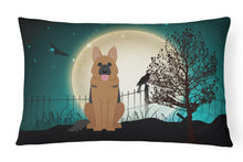 Load image into Gallery viewer, 12 in x 16 in  Outdoor Throw Pillow Halloween Scary German Shepherd Canvas Fabric Decorative Pillow