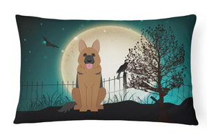 12 in x 16 in  Outdoor Throw Pillow Halloween Scary German Shepherd Canvas Fabric Decorative Pillow