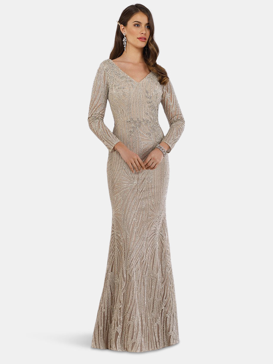 29617 - Long Sleeves Lace Mermaid Gown