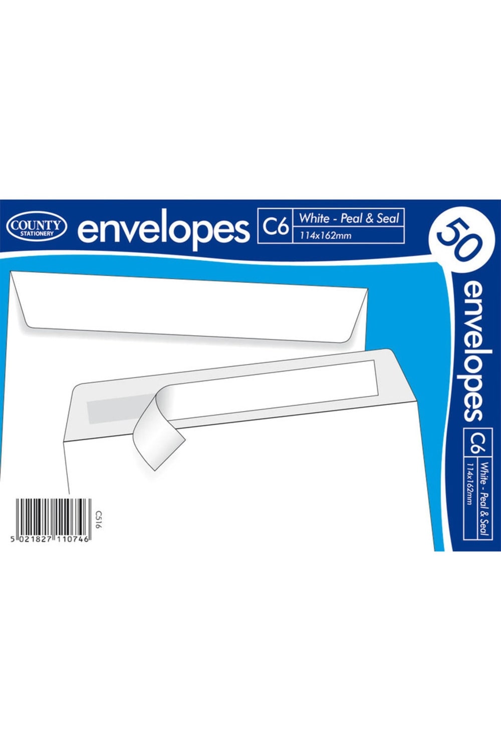 County Stationery C6 Self Seal Envelope  (Pack of 10) (White) (C6)