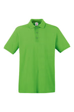 Load image into Gallery viewer, Fruit Of The Loom Premium Mens Short Sleeve Polo Shirt (Lime)