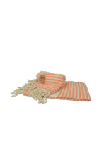 Load image into Gallery viewer, A&amp;R Towels Hamamzz Peshtemal traditional Woven Towel (Orange/Cream) (One Size)