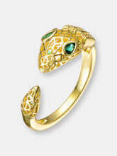 Load image into Gallery viewer, Gold Plated Green Cubic Zirconia ModernRing