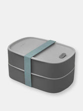 Load image into Gallery viewer, BergHOFF Leo 3PC 1.7QT Dual Bento Box Set with Strap, Gray &amp; Mint