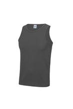 Load image into Gallery viewer, Just Cool Mens Sports Gym Plain Tank/Vest Top - Charcoal