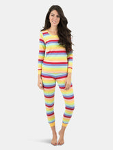 Load image into Gallery viewer, Womens Cotton Rainbow Stripes Pajamas