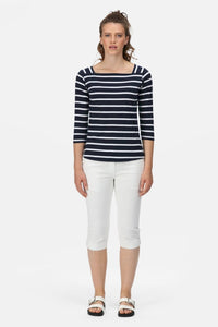 Womens Polexia Stripe T-Shirt - Navy/White