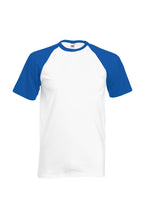 Load image into Gallery viewer, Fruit Of The Loom Mens Short Sleeve Baseball T-Shirt (White/Royal Blue)