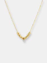 Load image into Gallery viewer, 14K Yellow Gold Bead Necklace With Diamond Drop